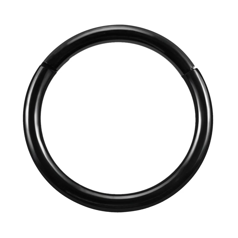 G23 titanium segment hinged ring nose clicker piercing in silver, gold, black, rose gold, rainbow colours