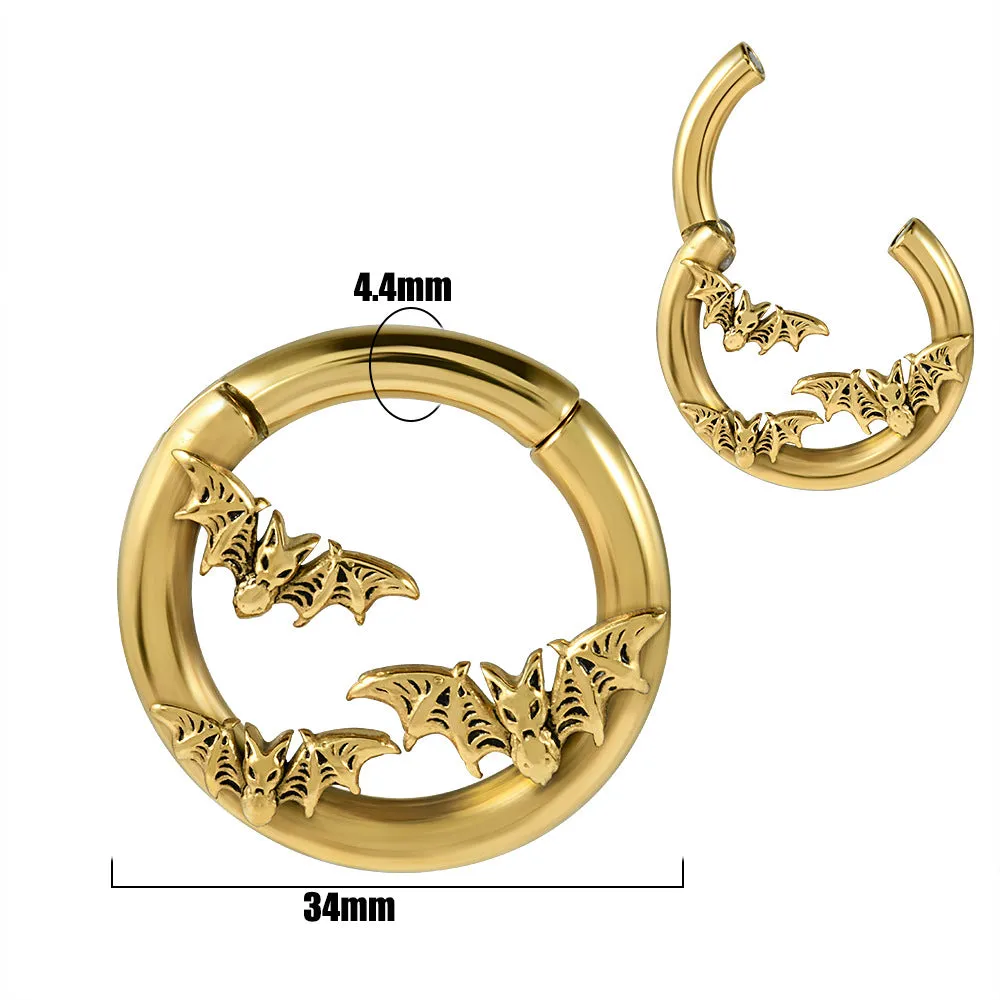 Stainless steel totem pattern earrings with geometric design and electroplated finish