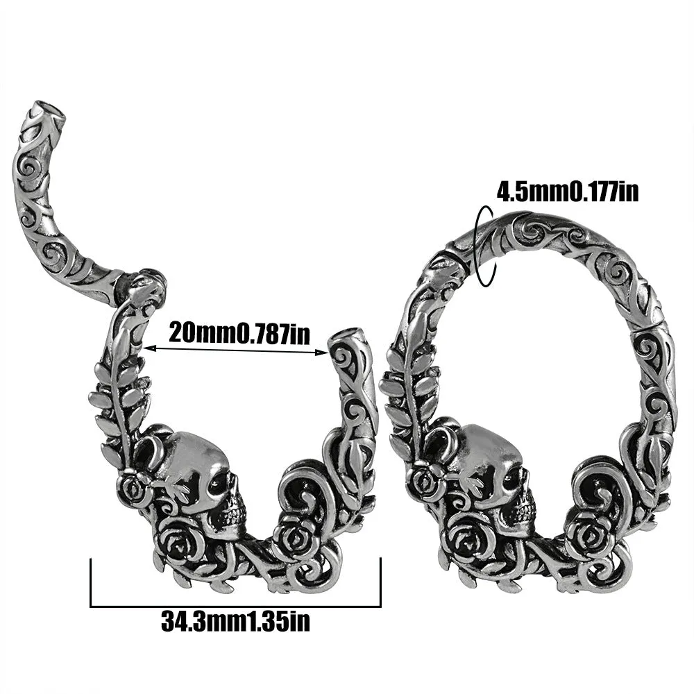Stainless steel totem pattern earrings with geometric design and electroplated finish