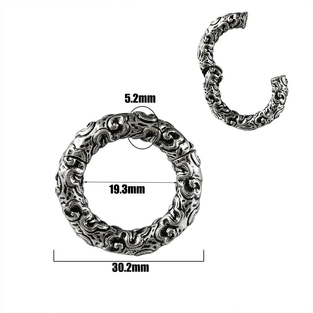 Stainless steel totem pattern earrings with geometric design and electroplated finish