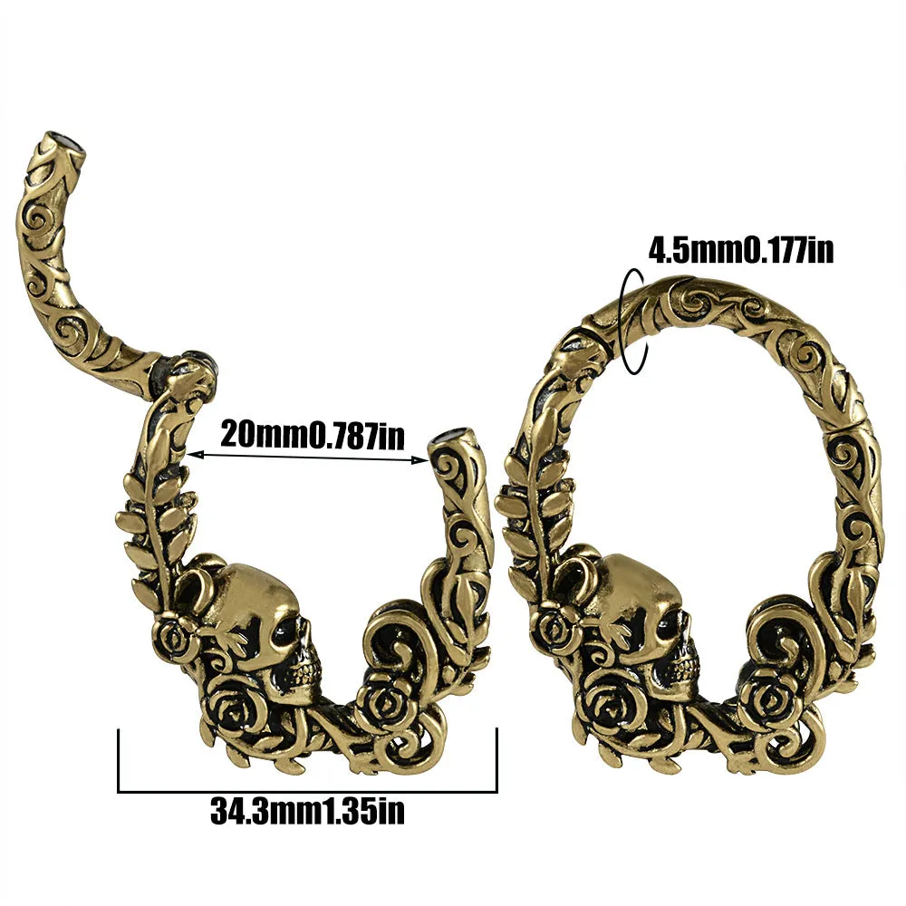 Stainless steel totem pattern earrings with geometric design and electroplated finish