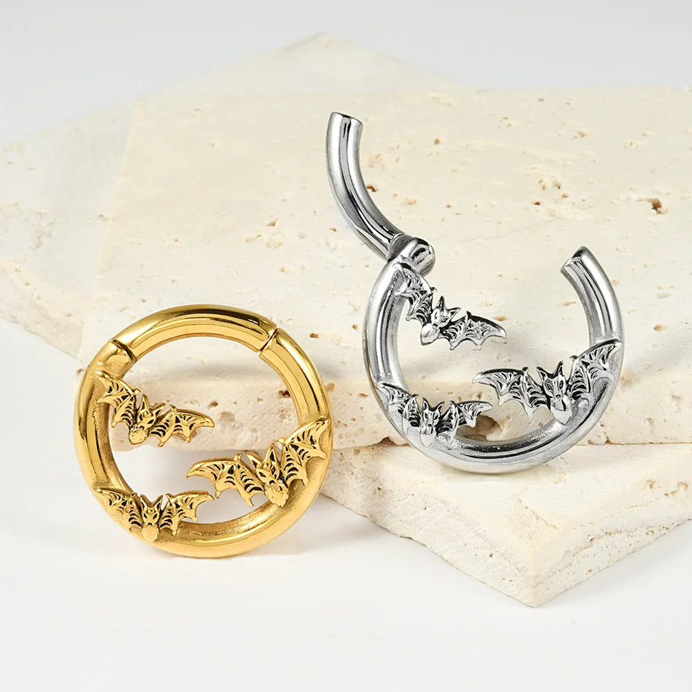 Stainless steel totem pattern earrings with geometric design and electroplated finish