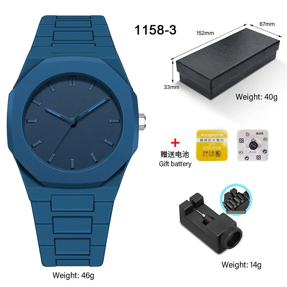 Deep waterproof quartz watch 11mm thickness sports style 1158 series multiple colour options swimming diving