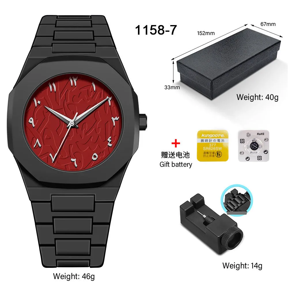 Deep waterproof quartz watch 11mm thickness sports style 1158 series multiple colour options swimming diving