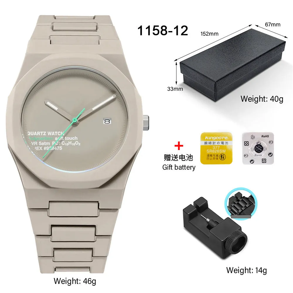 Deep waterproof quartz watch 11mm thickness sports style 1158 series multiple colour options swimming diving