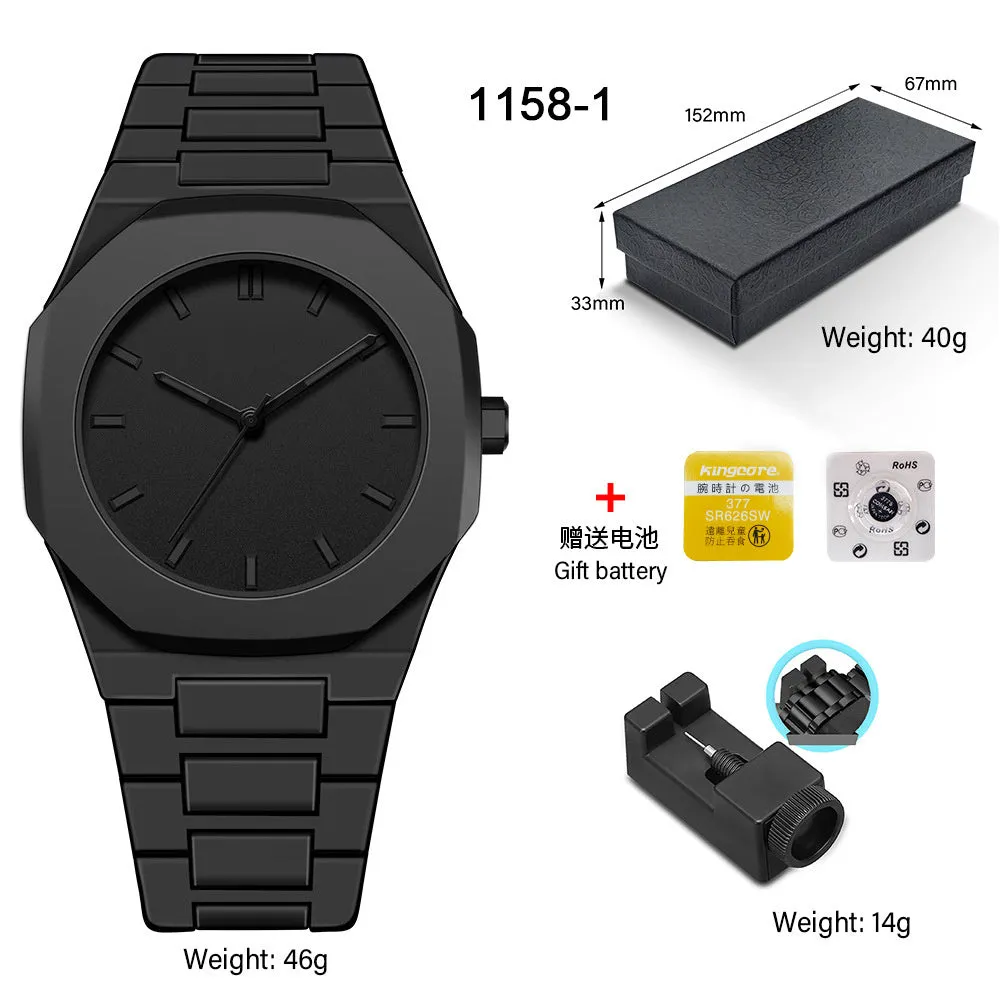 Deep waterproof quartz watch 11mm thickness sports style 1158 series multiple colour options swimming diving