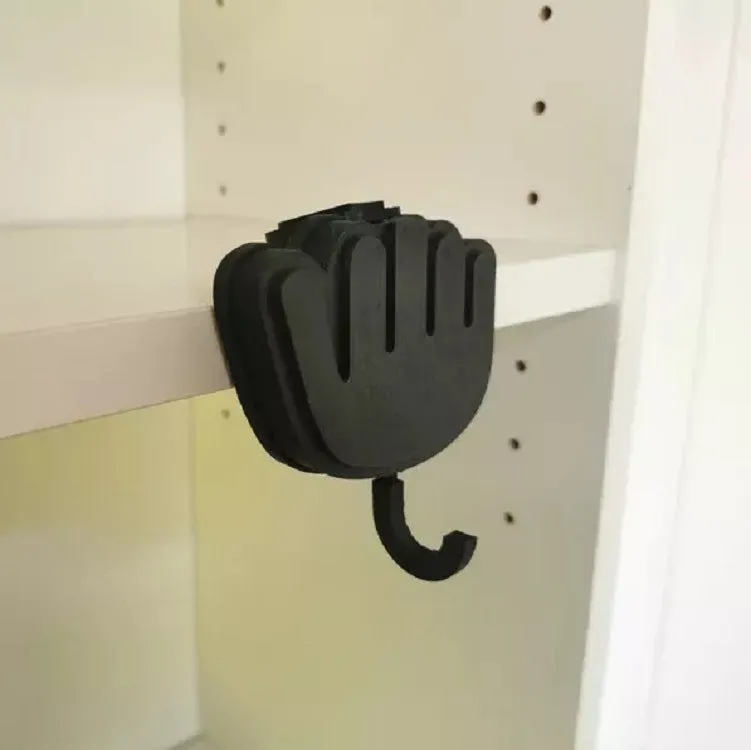 Wooden middle finger desk key hook with single hook design and 2kg capacity in modern minimalist style