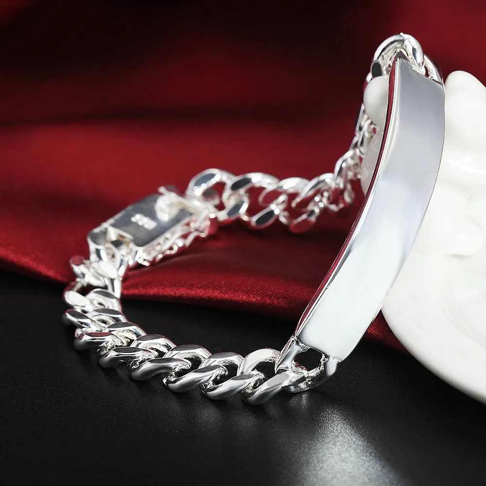 Male and female couple bracelets in S925 silver and copper, silver colour, chain length 21x10mm