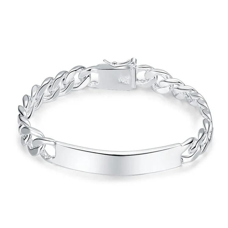 Male and female couple bracelets in S925 silver and copper, silver colour, chain length 21x10mm