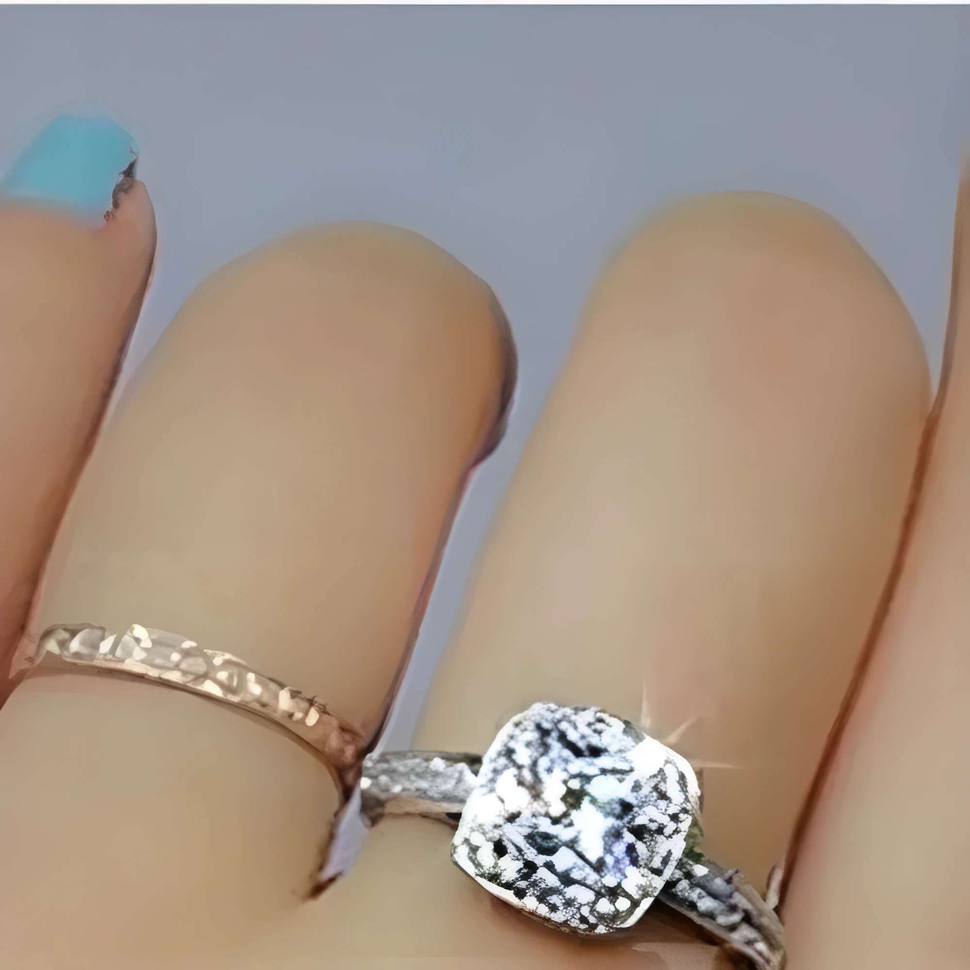 Real diamond ring in 925 silver Korean edition design on white background
