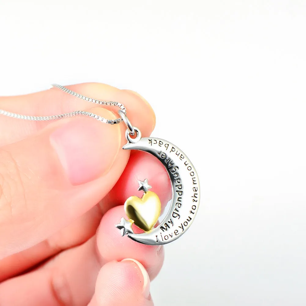 925 silver moon and star pendant necklace on 18 inch chain, pendant size 27x21mm
