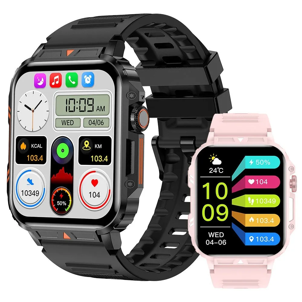 Smart wireless call sport step counting watch with heart rate monitor in black, white, pink, green colours