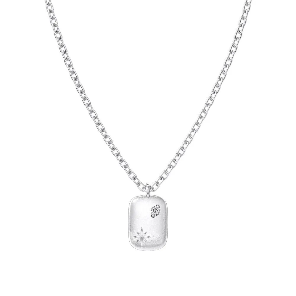 925 silver electroplated clavicle chain for women silver colour daily necklace