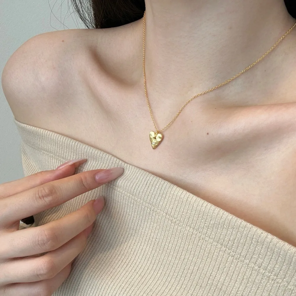 Love women's 925 silver O-ring clavicle chain necklace electroplated finish white and gold options
