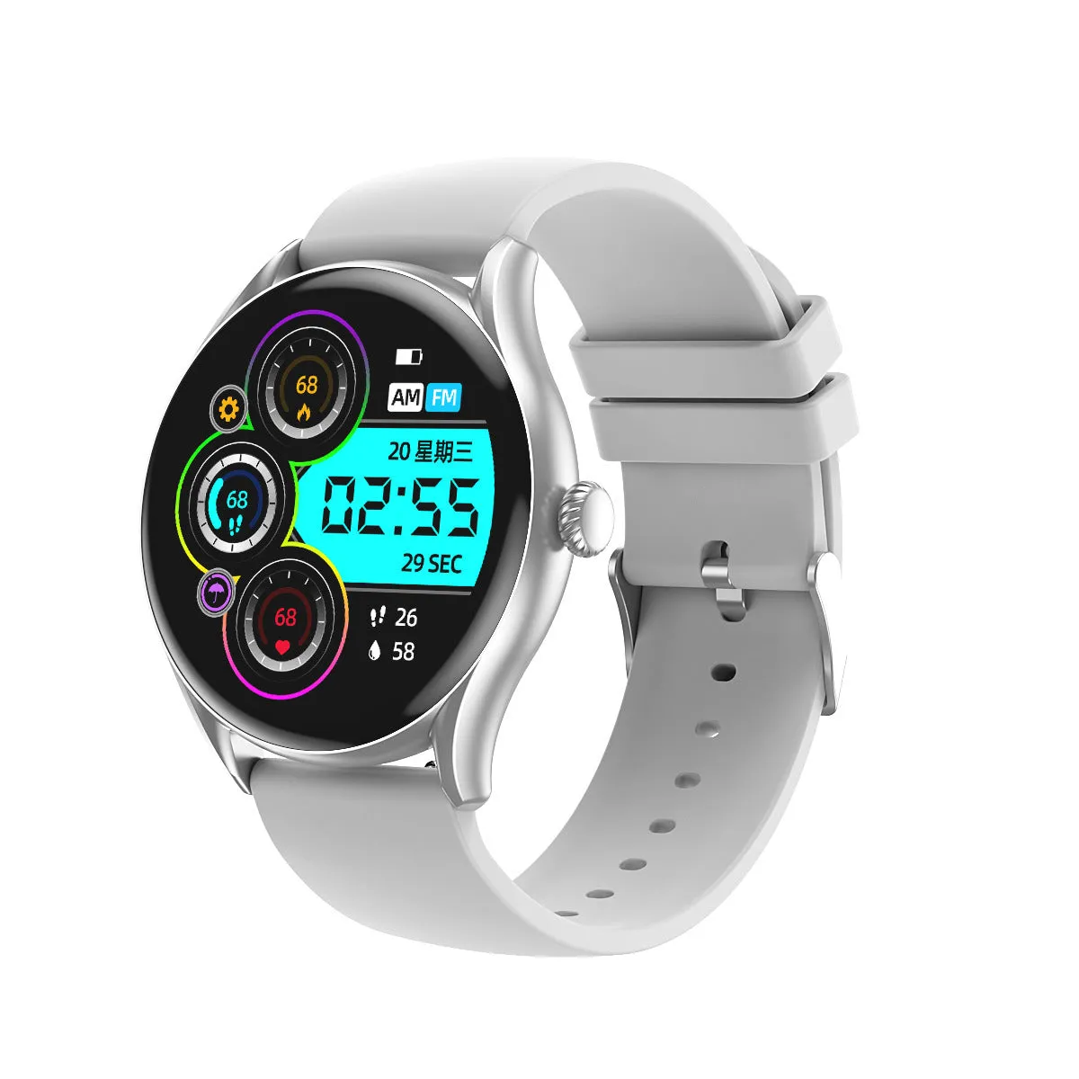 Portable smart sports watch with TFT screen, heart rate monitor, and Bluetooth calling, black, gold, or silver gray colour options