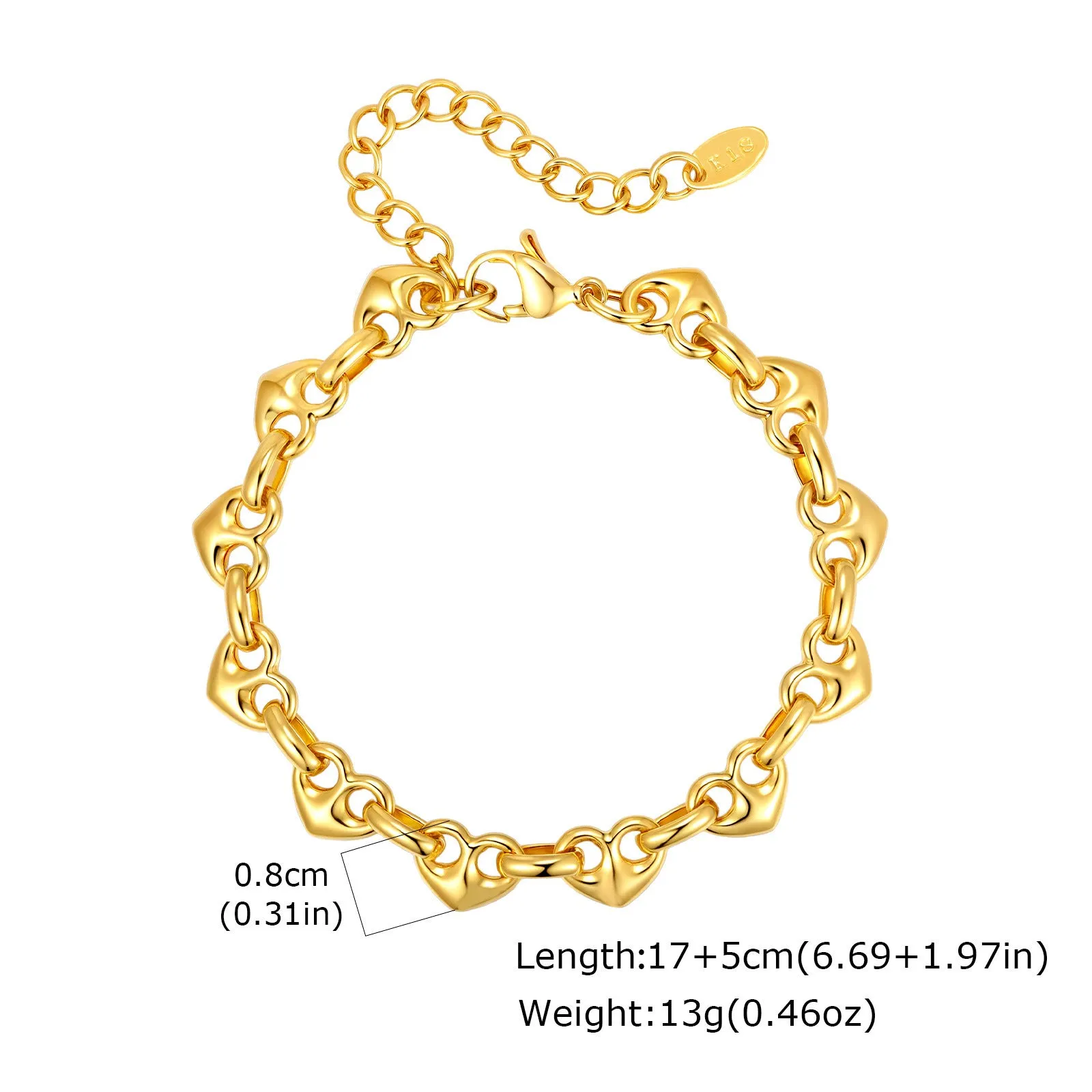 Stainless steel geometric bracelet in ins style, five colour options available, all-match design