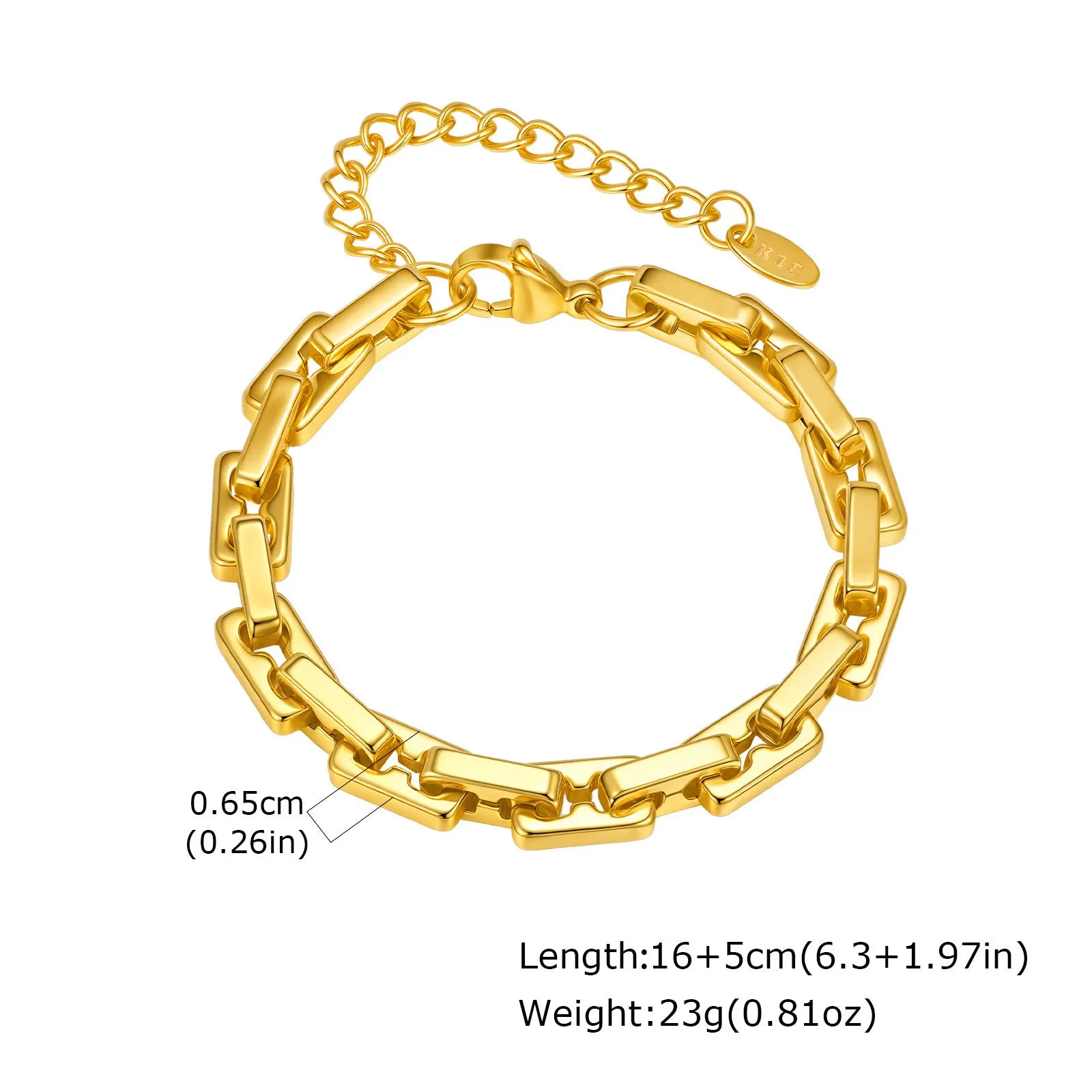 Stainless steel geometric bracelet in ins style, five colour options available, all-match design