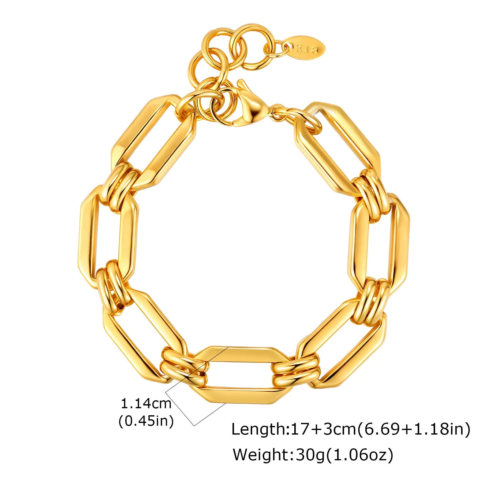 Stainless steel geometric bracelet in ins style, five colour options available, all-match design