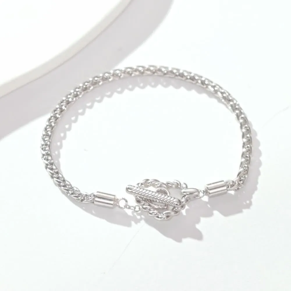 Original Niche S925 sterling silver heart-shaped bracelet for women, silver colour, size 17CM, fashion OL style