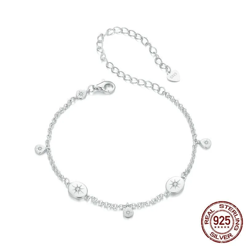 S925 sterling silver bracelet with star ornament for women colour BSB182 minimalist design