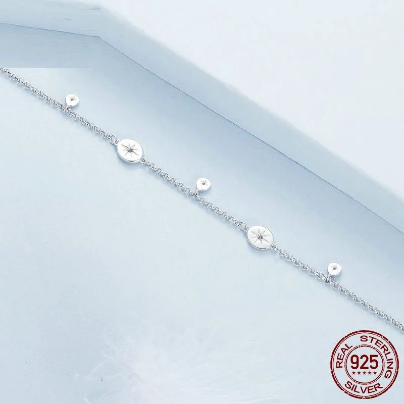 S925 sterling silver bracelet with star ornament for women colour BSB182 minimalist design