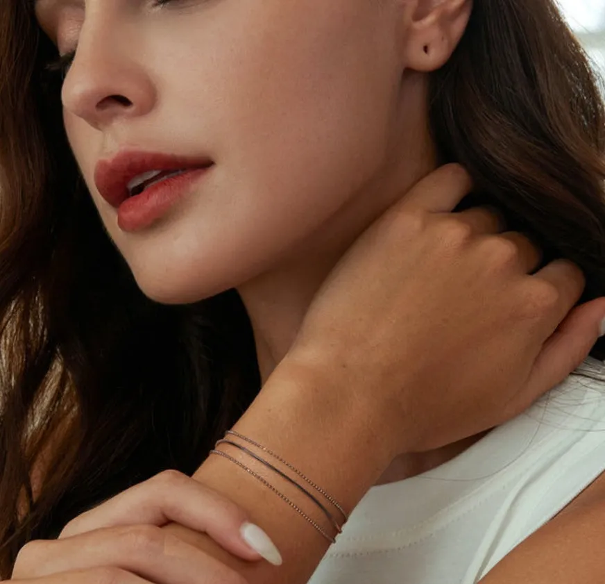 Silver S925 sterling silver snake bone bracelet with asterism love design and adjustable chain 160+50mm