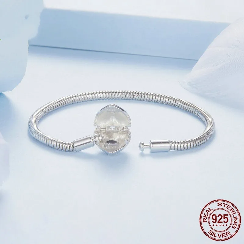 S925 sterling silver snake bone bracelet on white background, 17CM or 19CM length option