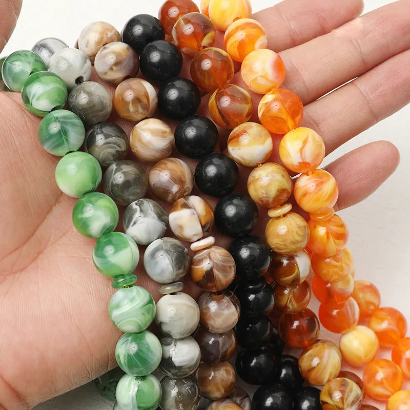 Light luxury acrylic beaded rosary bracelet ornament in six colour options