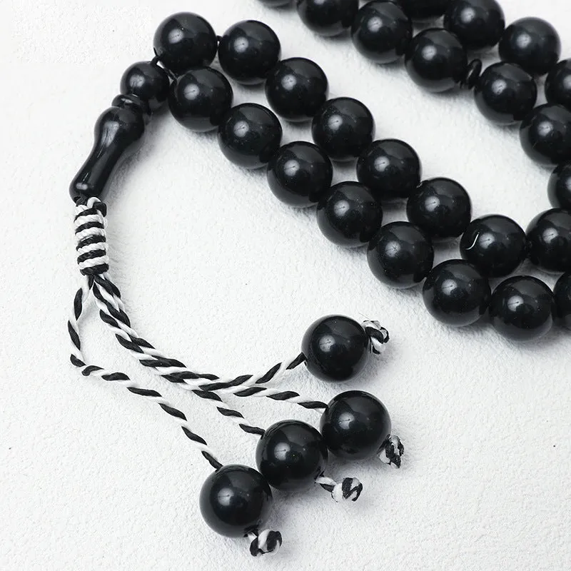 Light luxury acrylic beaded rosary bracelet ornament in six colour options