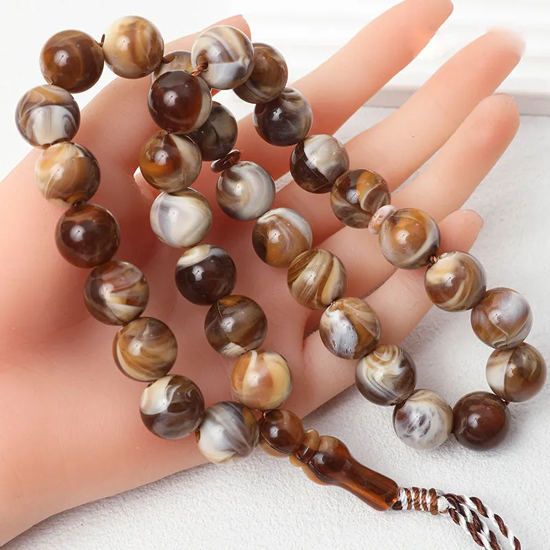 Light luxury acrylic beaded rosary bracelet ornament in six colour options
