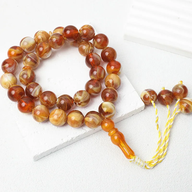 Light luxury acrylic beaded rosary bracelet ornament in six colour options