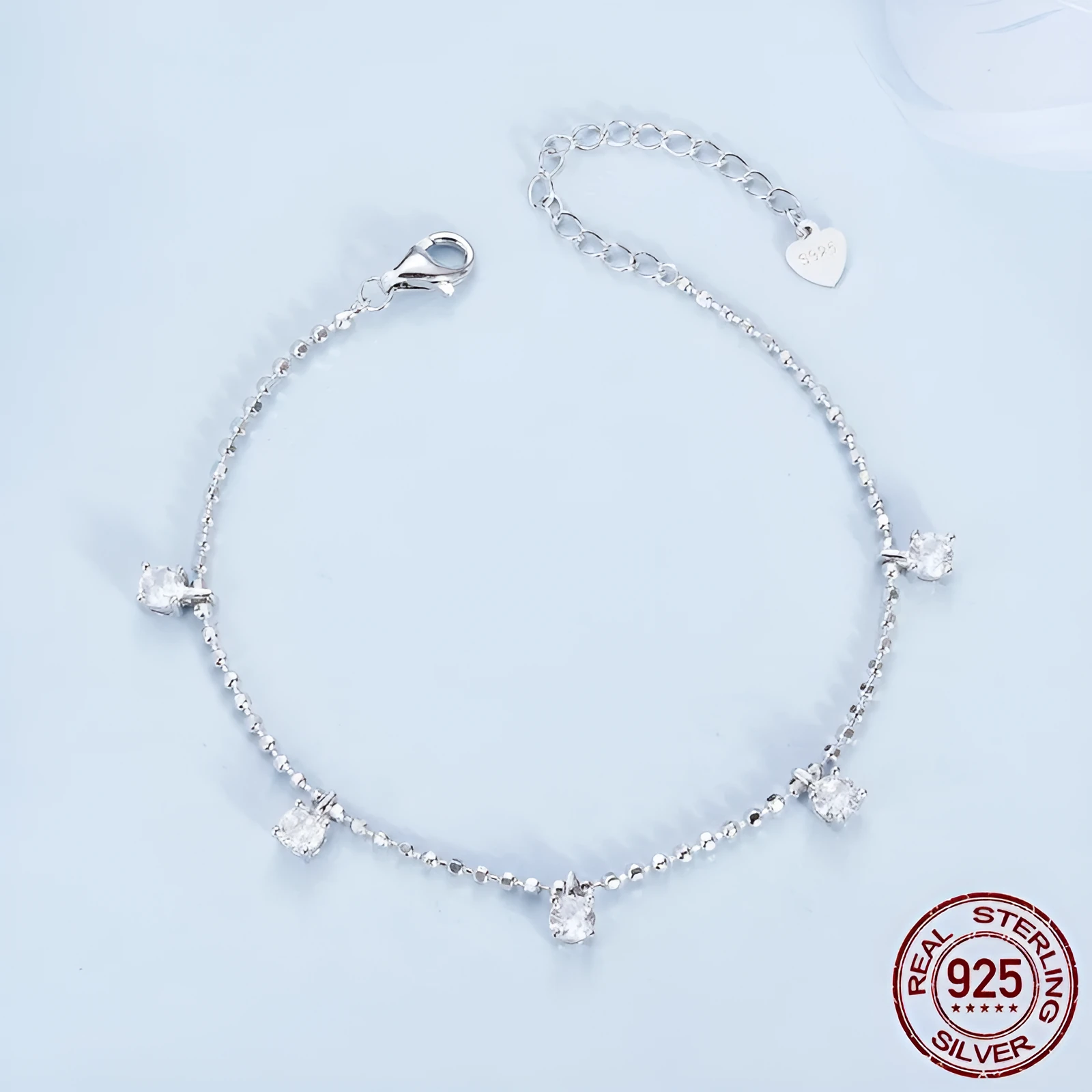 S925 sterling silver round beads bracelet for women electroplated finish colour BSB156