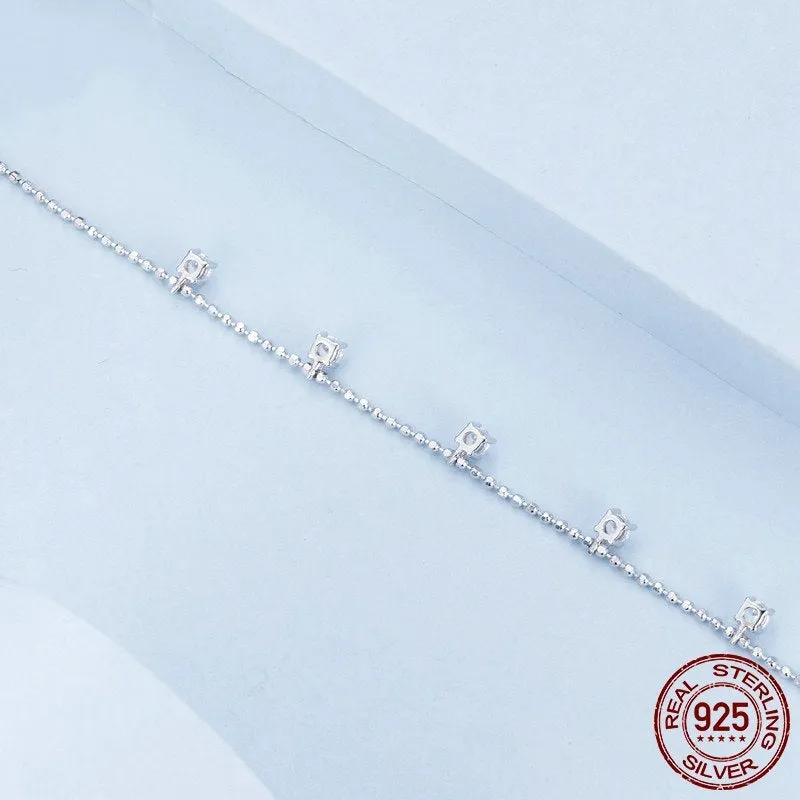 S925 sterling silver round beads bracelet for women electroplated finish colour BSB156