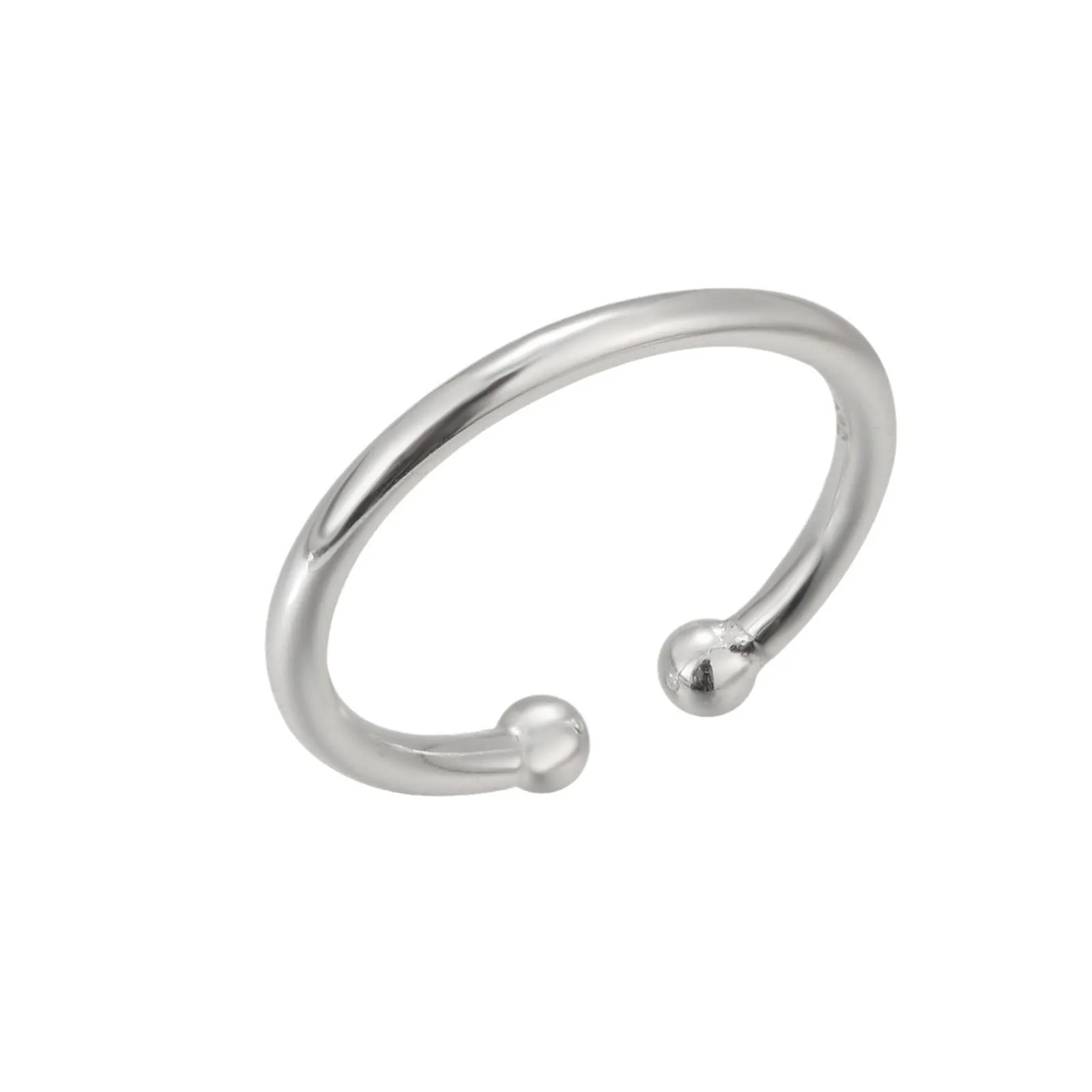 925 sterling silver simple toe ring for women with white gold finish F031 adjustable opening
