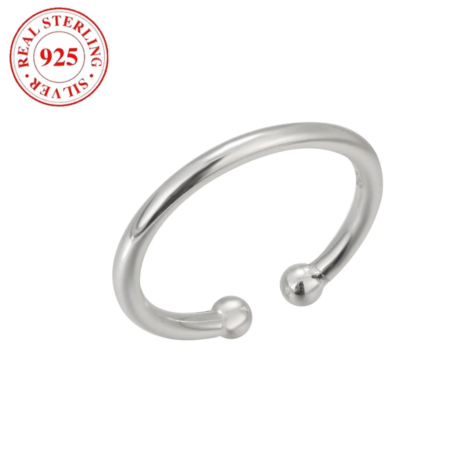 925 sterling silver simple toe ring for women with white gold finish F031 adjustable opening