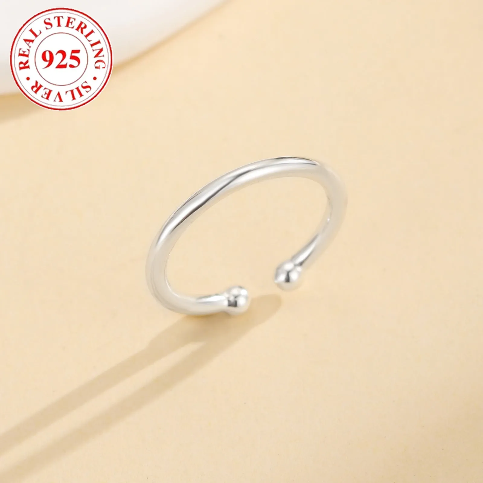 925 sterling silver simple toe ring for women with white gold finish F031 adjustable opening