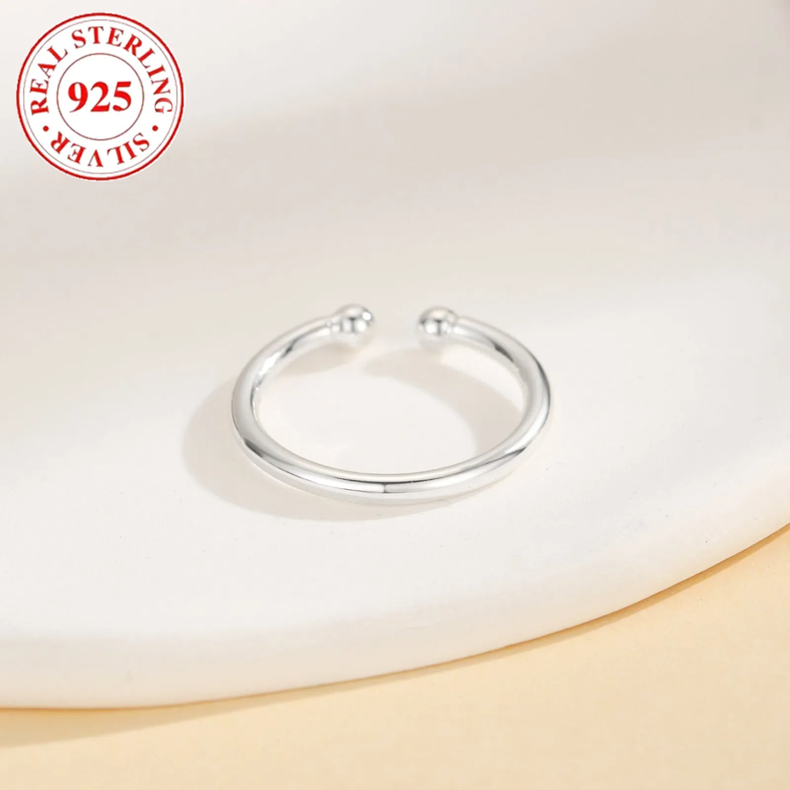 925 sterling silver simple toe ring for women with white gold finish F031 adjustable opening