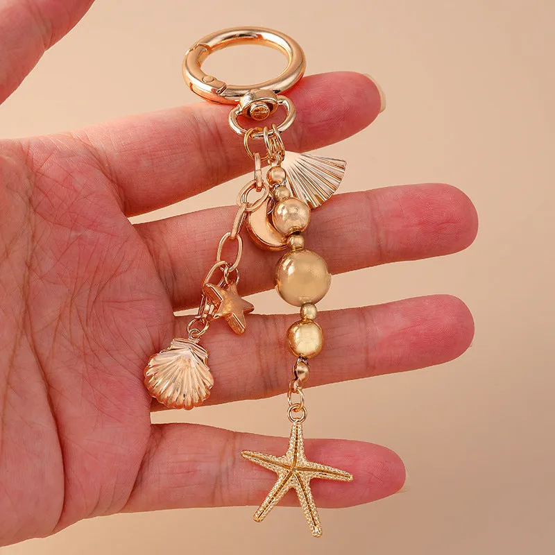 Creative Moon XINGX starfish keychain in zinc alloy, love colour, cartoon style