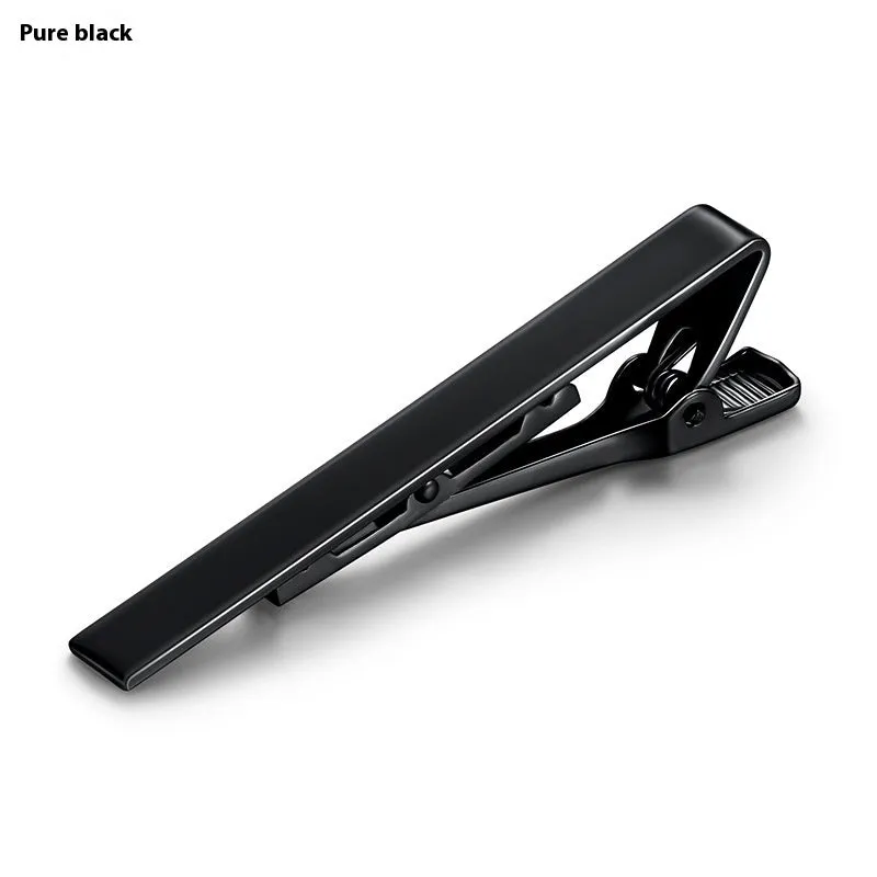 Laser copper electroplated colour tie clip, flat head geometric design, 5.8cm length, silver colour option