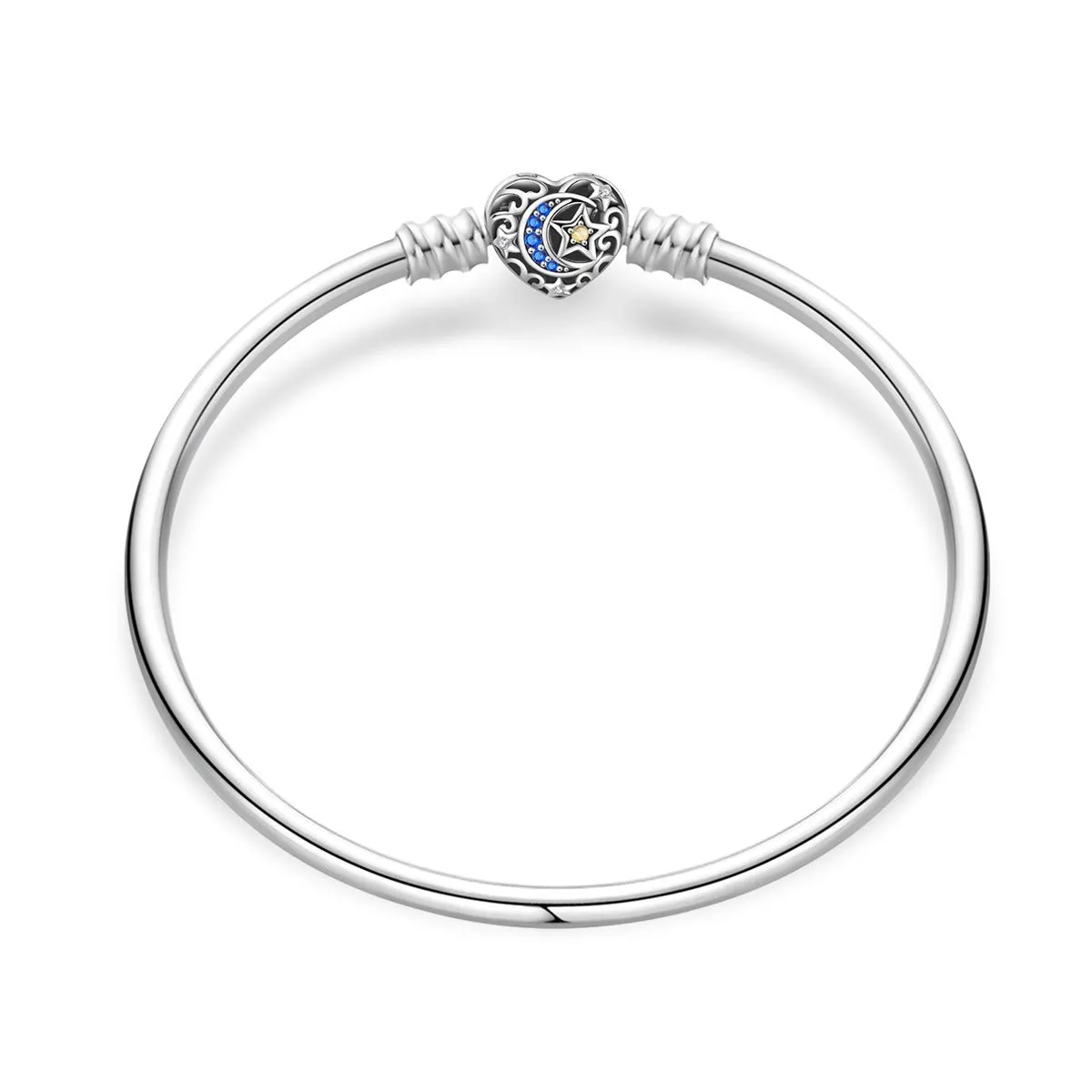 Silver plated copper snake bone bracelet with heart shape love star moon butterfly design