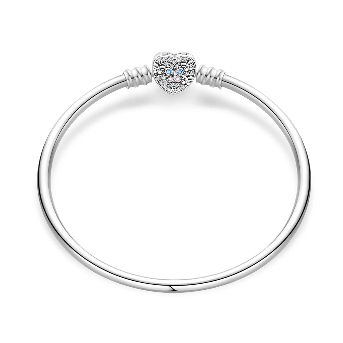 Silver plated copper snake bone bracelet with heart shape love star moon butterfly design