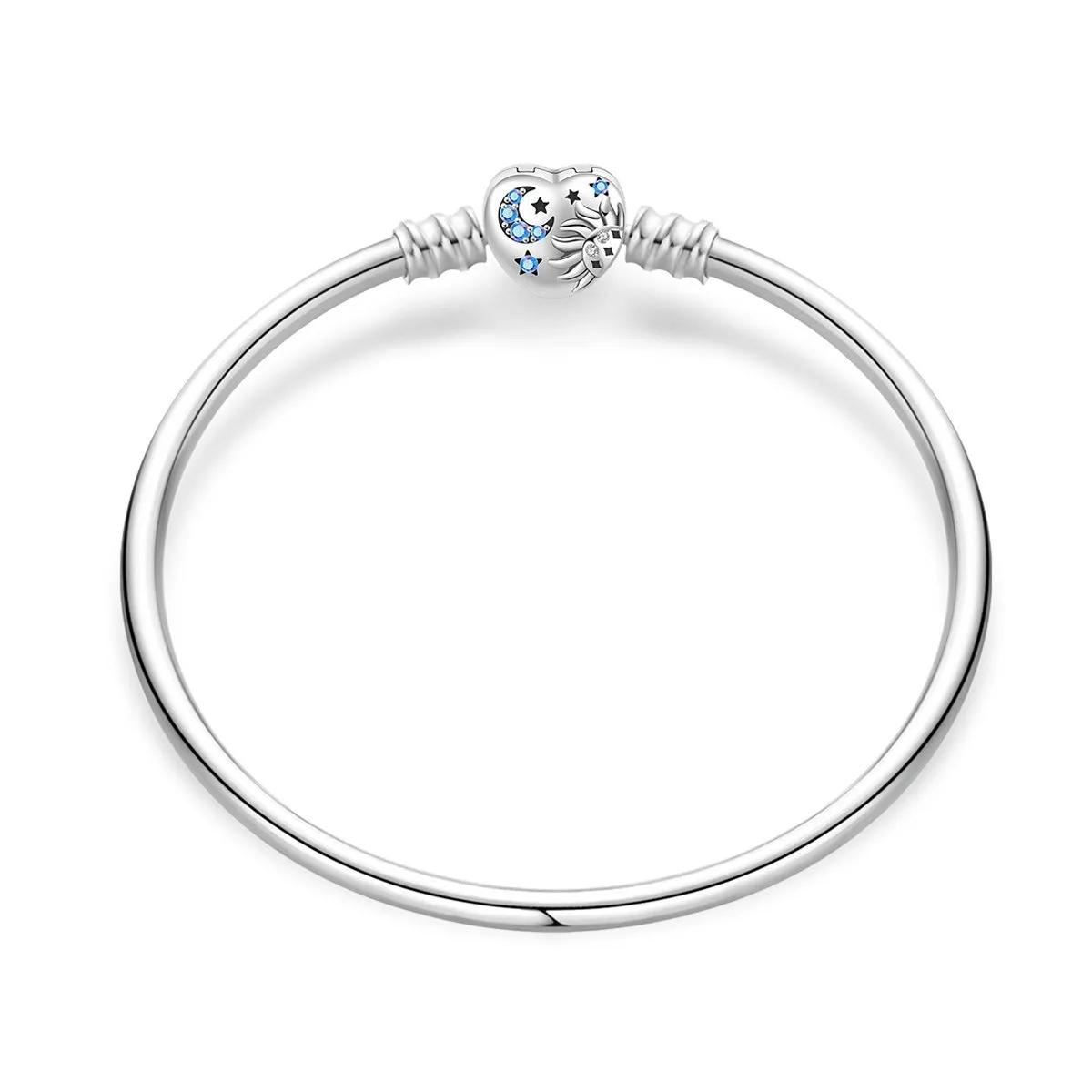 Silver plated copper snake bone bracelet with heart shape love star moon butterfly design