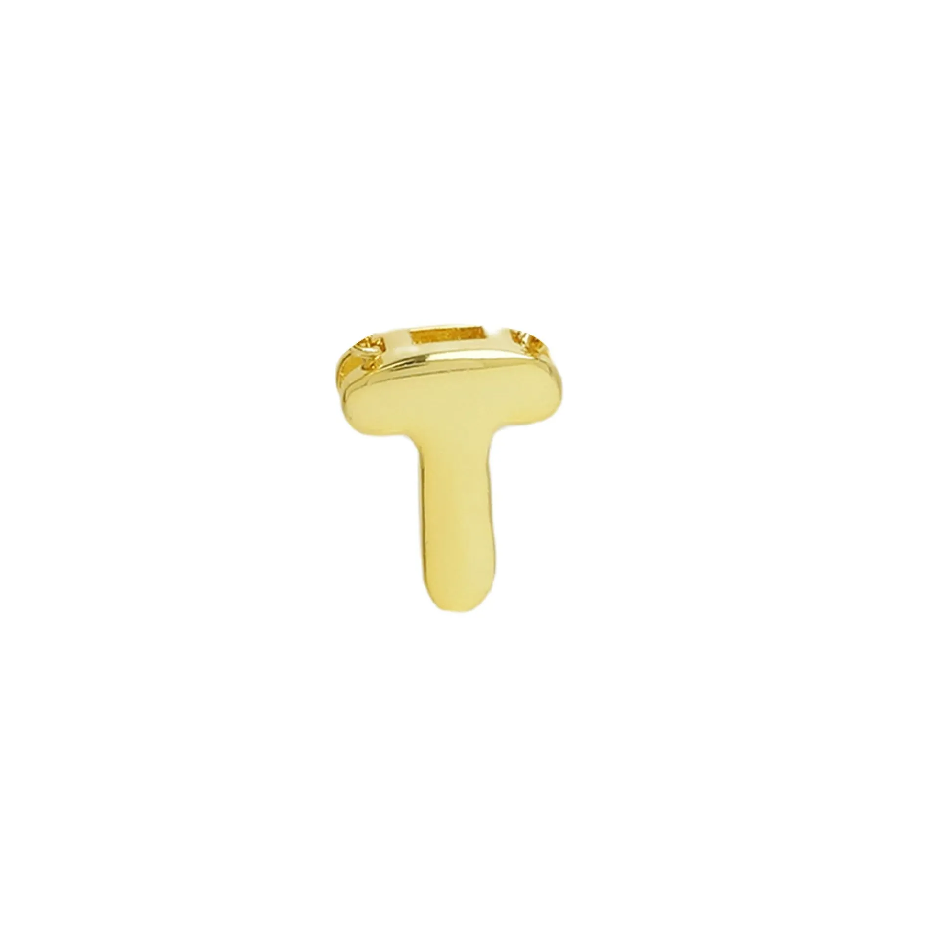 18k electroplated gold DIY letter name bracelet with smooth bubble surface on copper alloy