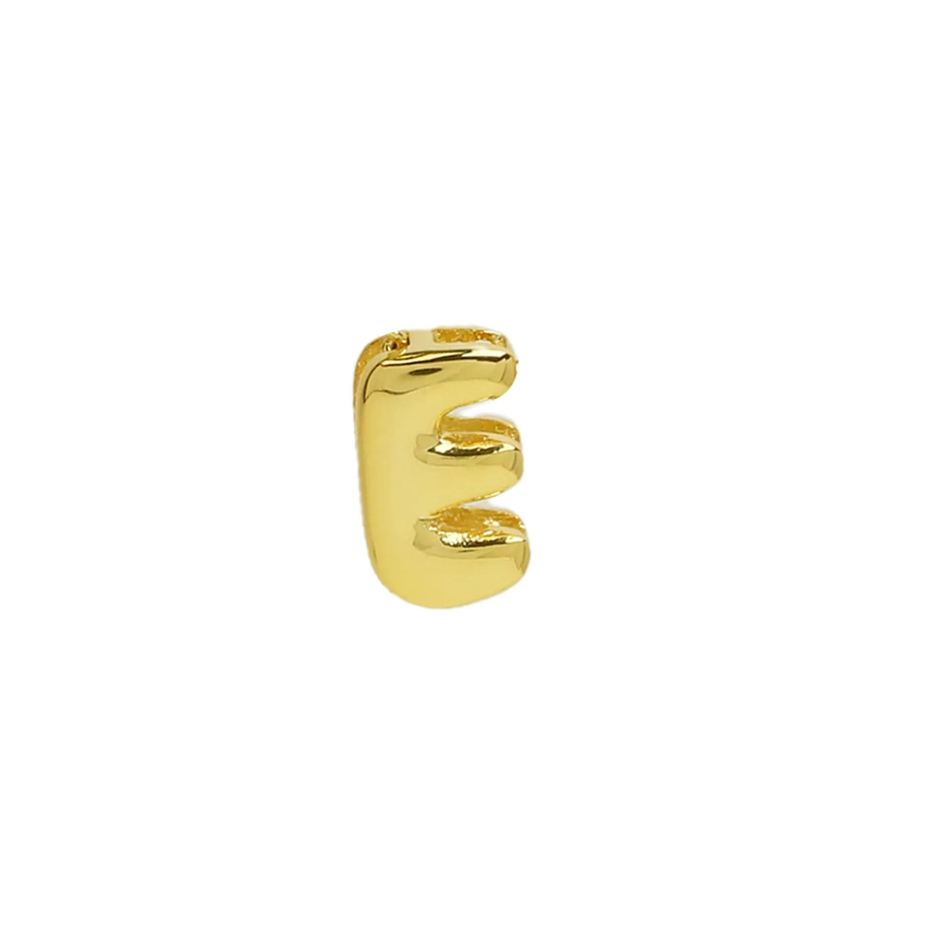 18k electroplated gold DIY letter name bracelet with smooth bubble surface on copper alloy