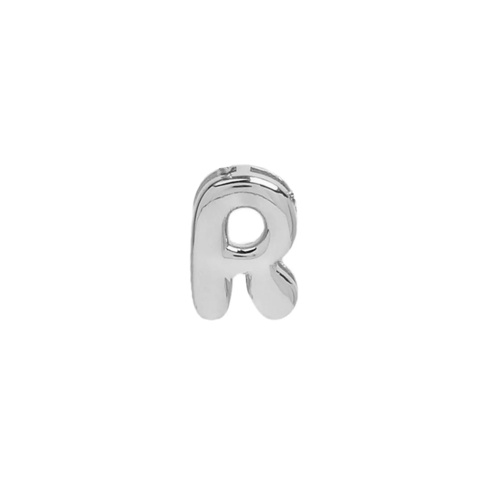 18k electroplated gold DIY letter name bracelet with smooth bubble surface on copper alloy