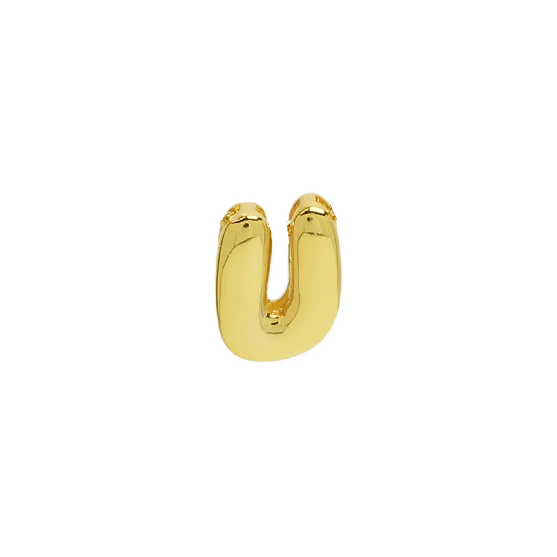 18k electroplated gold DIY letter name bracelet with smooth bubble surface on copper alloy