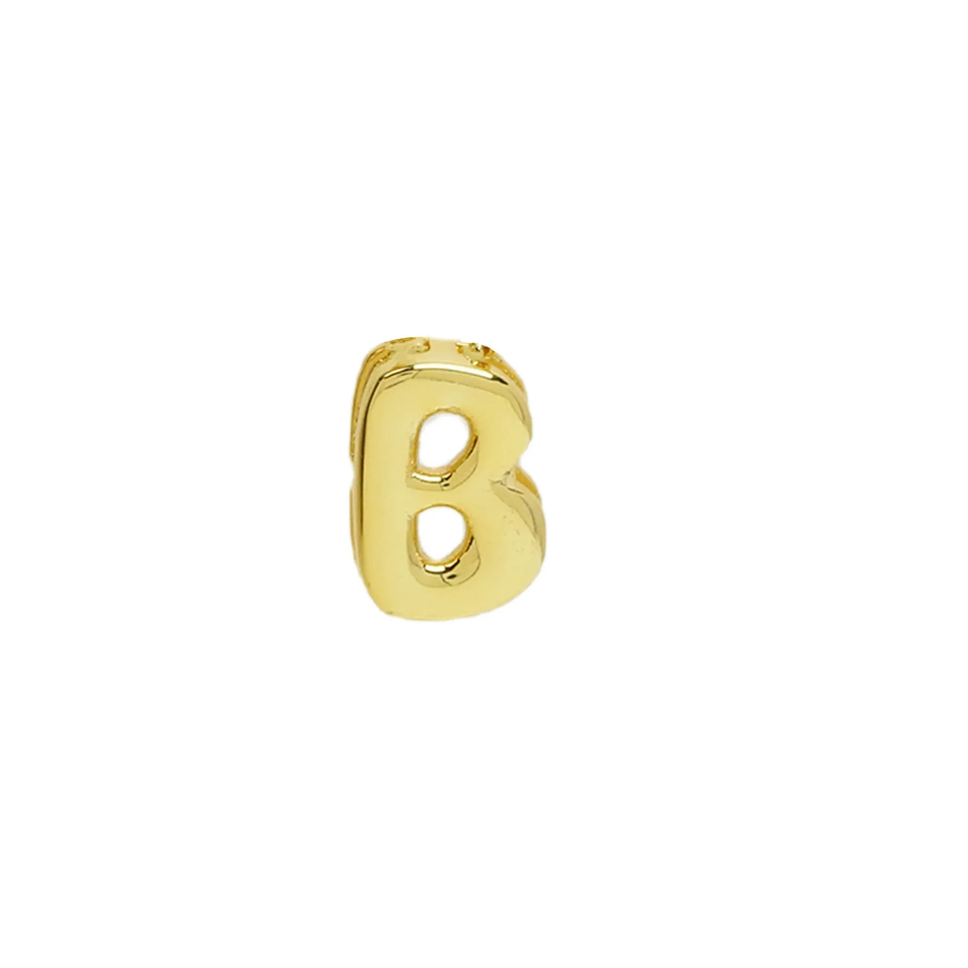 18k electroplated gold DIY letter name bracelet with smooth bubble surface on copper alloy