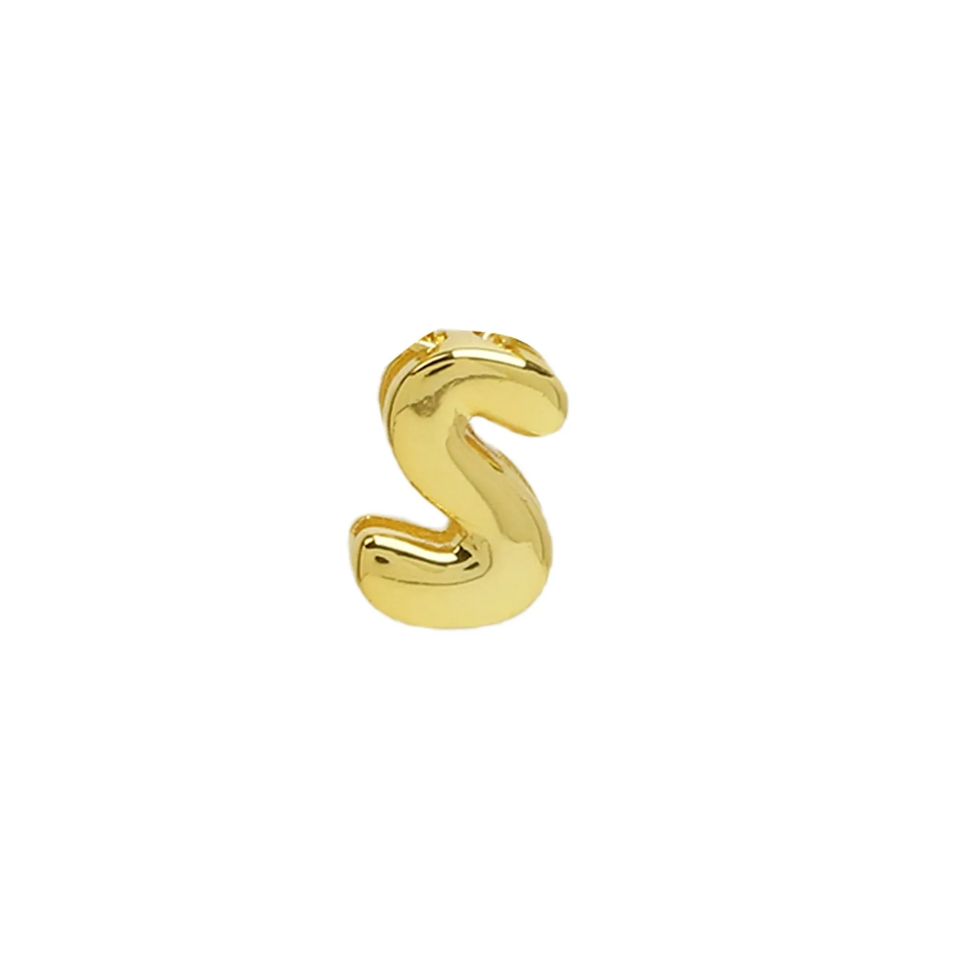 18k electroplated gold DIY letter name bracelet with smooth bubble surface on copper alloy