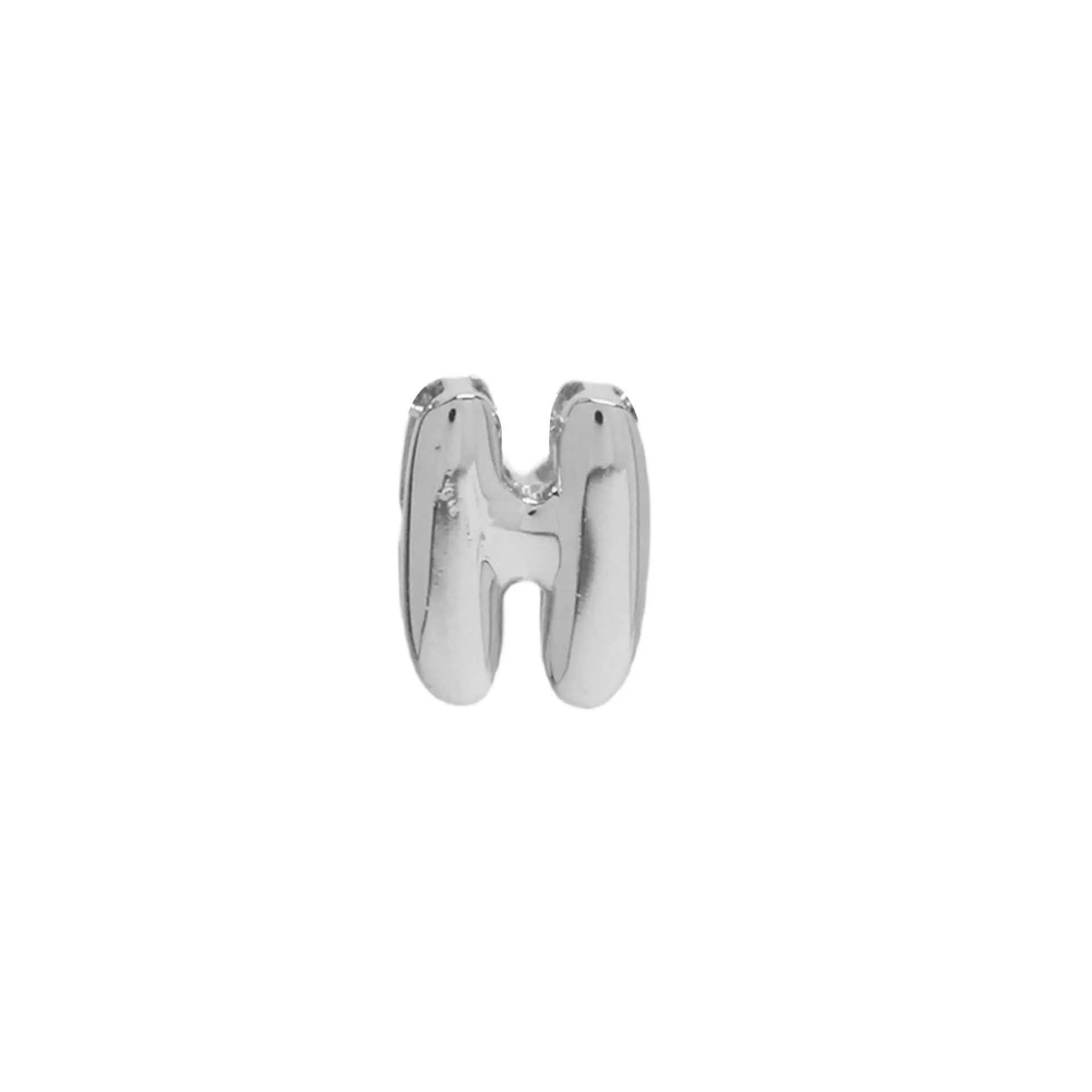 18k electroplated gold DIY letter name bracelet with smooth bubble surface on copper alloy