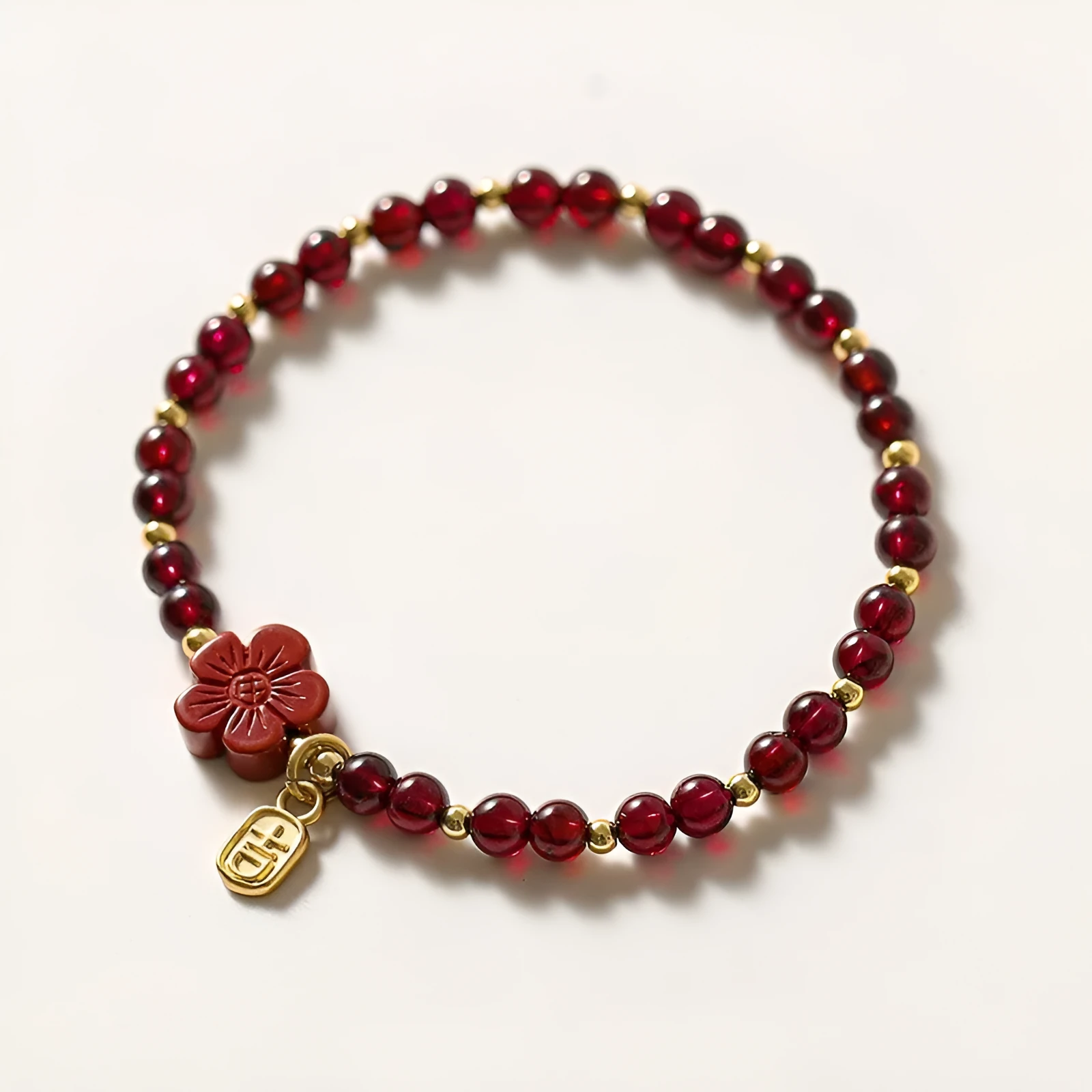 Women's crystal bracelet with freshwater pearls and geometric shapes in simple style